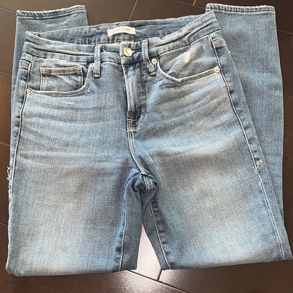 Good American
Good Legs High Rise Ripped Skinny Crop Jeans in Blue size 2/26 - Picture 1 of 5